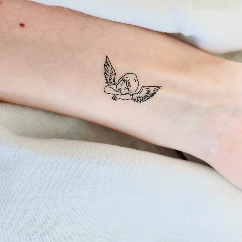 sleeping angel temporary tattoos (set of 3)